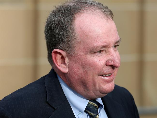 Jeffrey Ian Thompson, the solicitor charged with perverting justice in relation to the Susan Neill-Fraser appeal, arrives at the Supreme Court in Hobart. Picture: SAM ROSEWARNE. CHECK WITH EDITOR BEFORE USE