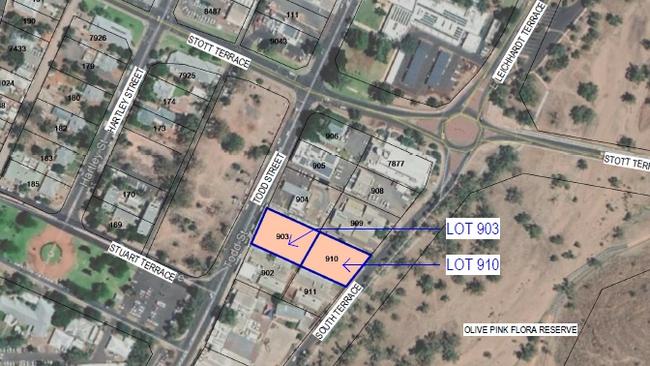 The new hospital accommodation facility will be constructed between Todd Street and South Terrace. Picture: SUPPLIED