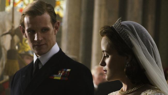 Matt Smith and Claire Foy as Philip and Elizabeth.