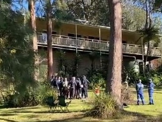 Police at the home in Kendall, NSW, where William was last seen. Picture: 9News