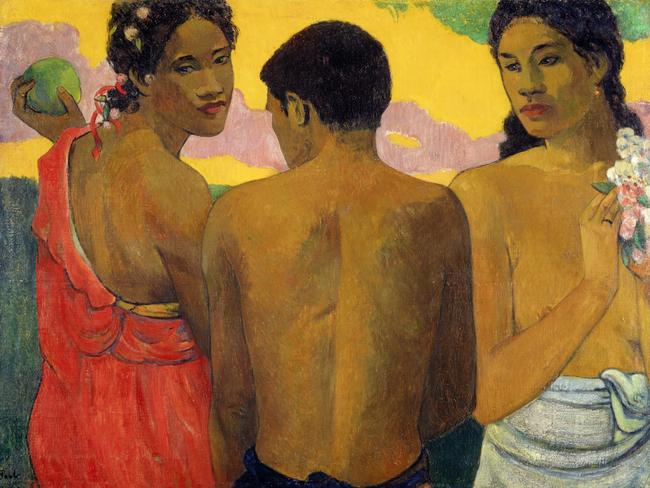 Paul Gauguin, Three Tahitians (Trois Tahitiens) 1899. Artwork credit: National Galleries of Scotland, Edinburgh, presented by Sir Alexander Maitland in memory of his wife Rosalind, 1960