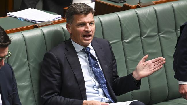 Angus Taylor’s backflip showed the Coalition was ‘never serious on Reserve Bank reform’, Treasurer Jim Chalmers said. Picture: NewsWire / Martin Ollman