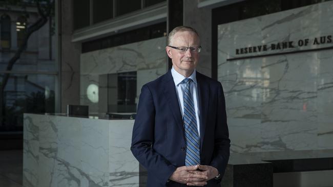 Reserve Bank Governor Philip Lowe after the Melbourne Cup day board meeting. (Photo LOUIE DOUVIS)