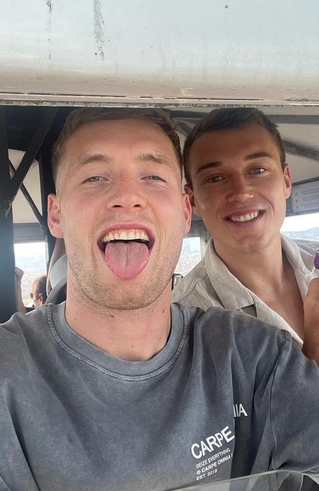 Ciaran Byrne (left) and Patrick Cripps. Picture: Instagram