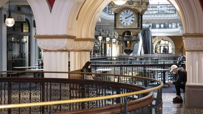 An empty QVB building in Sydney. Picture: John Feder