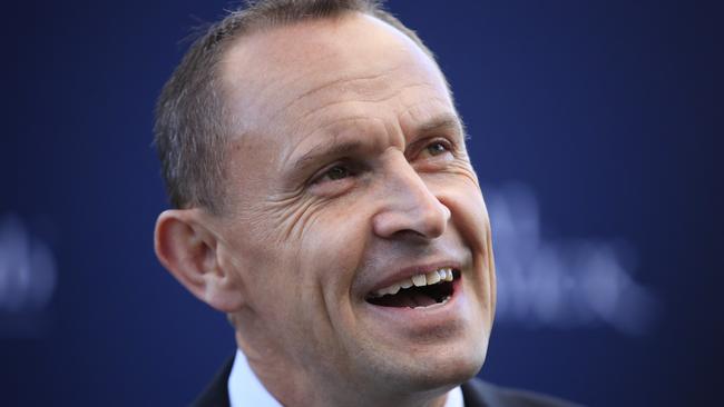 Chris Waller after winning the Winx Stakes with Verry Elleegant. Picture: Getty Images