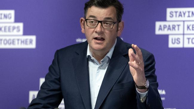 Premier Daniel Andrews has put a “cautious pause” on restrictions easing. Picture: NCA NewsWire/David Geraghty