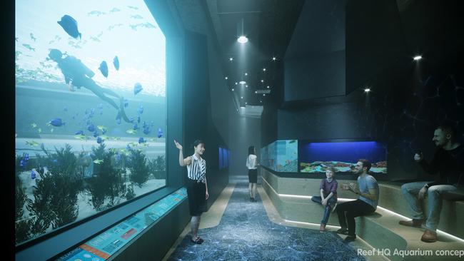 Concept images of Reef HQ Aquarium. Concepts are subject to change.