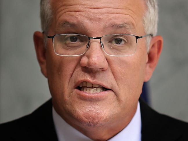 CANBERRA, AUSTRALIANewsWire Photos JANUARY 13, 2021: Prime Minister Scott Morrison spoke to the media during a press conference held at Parliament House in Canberra.Picture: NCA NewsWire / Gary RamageCOVID-19 Taskforce Commander, Lieutenant-General, John Frewen.Australia's Chief Medical Officer, Professor Paul Kelly.