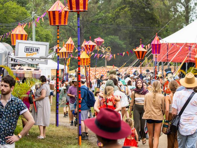 Colourful crowds on day one of the Woodford Folk Festival. Picture Lachie Millard