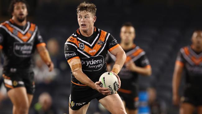 Harry Grant has made the most of his loan move to Wests Tigers. Picture: Brendon Thorne/AAP