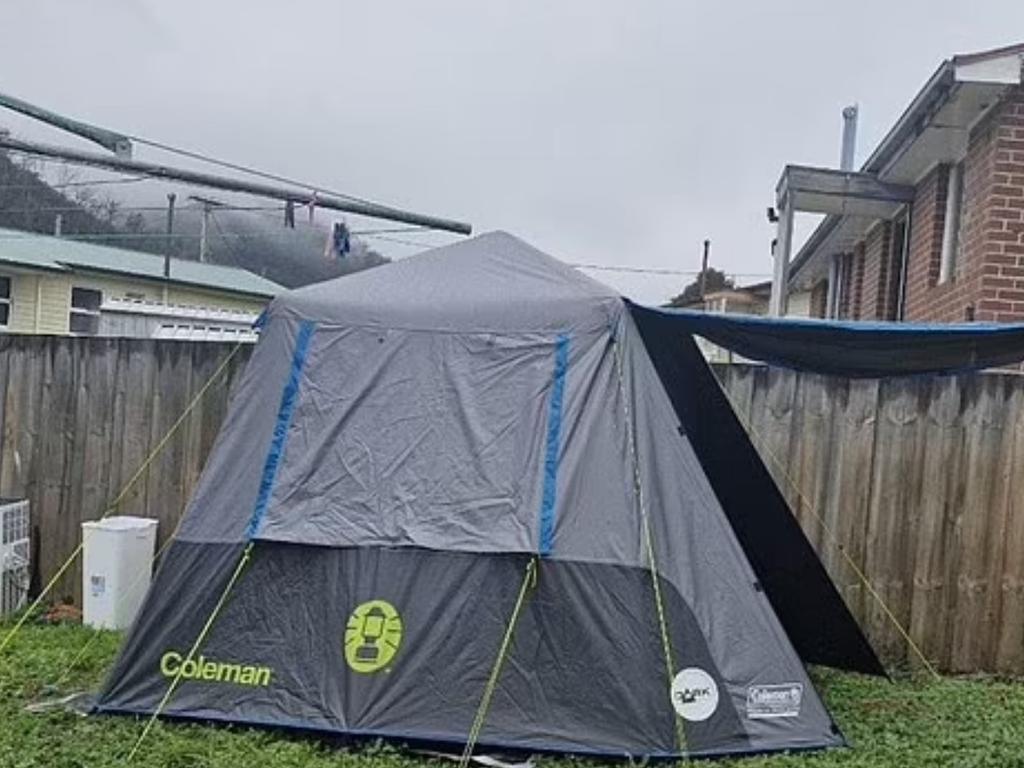 A Hobart man who copped backlash after renting out a tent in his backyard for $125 a week has responded after being accused ‘shameful’ behaviour online.