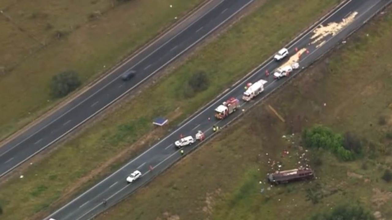 Debris left on the road after the crash. Picture: Today Show