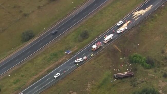 Debris left on the road after the crash. Picture: Today Show