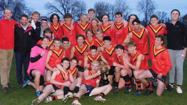 Ballarat Clarendon College celebrate winning the BAS title earlier this year. Picture: Ballarat Clarendon College.