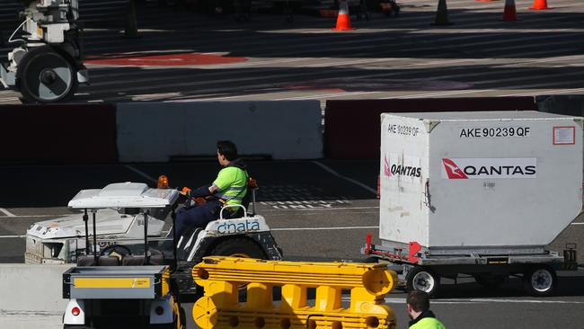 The union claim would lift the pay of ground workers performing work for Qantas Freight by up to 14 per cent. Picture: Gaye Gerard/NewsWire