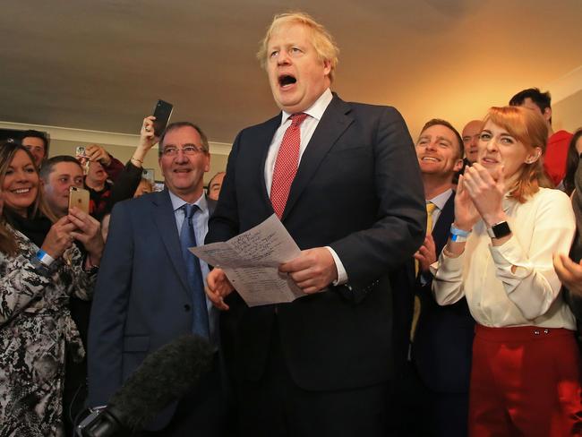 Mr Johnson said he would lead a “people’s government”. Picture: AFP