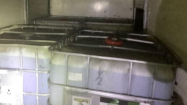 Containers filled with about 4000 litres of diesel were found in the truck, police allege. Picture: QPS