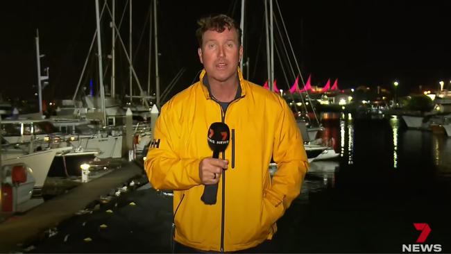 Channel 7 weatherman Paul Burt in his final weather report for the network.