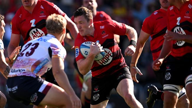 Dallas McLeod of the Crusaders charges forward. Photo: Joe Allison/Getty Images.