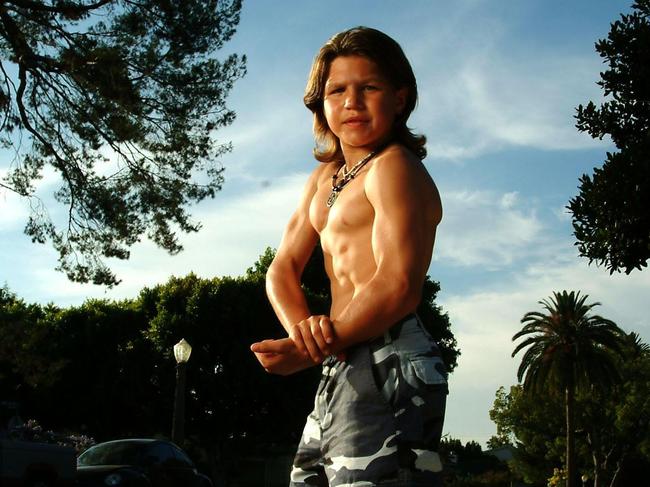 STUDIO CITY, CA - JULY 6: Richard Sandrak is a 12 year old body builder phenomenon who is going to be in a motion picture made by Joey Travolta, brother of John Travolta, photographed July 6, 2004 in Studio City, Los Angeles, California (Photo Paul Harris/Getty Images)