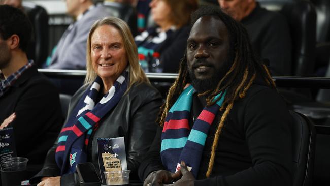 Recently retired footballer Anthony McDonald-Tipungwuti with his mother Jane McDonald. Picture: Getty