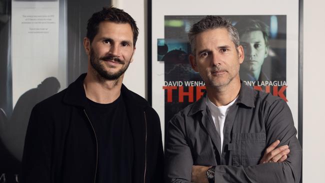 Stevens and St Kilda fan Eric Bana. Picture: Supplied