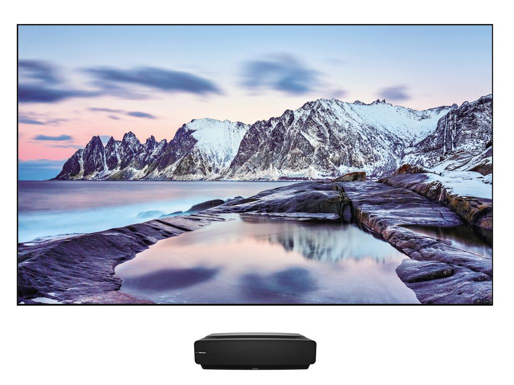 The Hisense 100L5F Laser TV measures 100 inches.