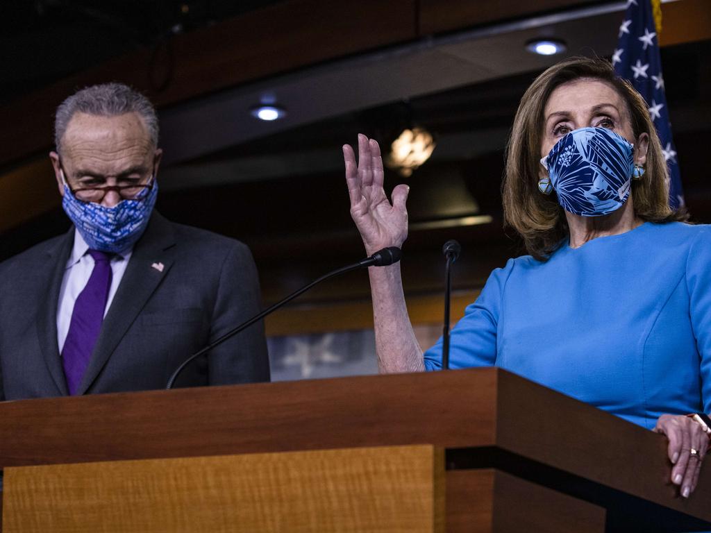 Top Democrats Nancy Pelosi and Chuck Schumer have accused Republicans of “poisoning” America’s democracy by refusing to acknowledge Joe Biden’s win. Picture: Getty Images/AFP