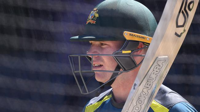 Marcus Harris looks on during the Australian team training session at the Adelaide Oval on Wednesday. Picture: AAP Image/Dave Hunt