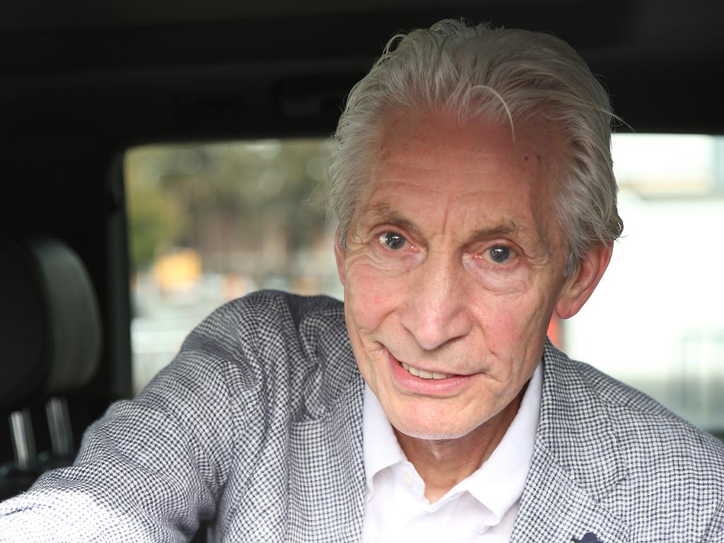 Charlie Watts from the Rolling Stones leaves the WACA after a tour and signs autographs for fans. Picture: Bohdan Warchomij/News Corp Australia