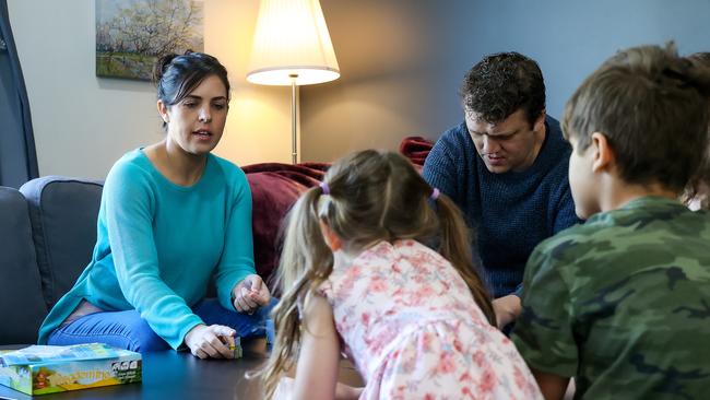 Liberal MP Moira Deeming at home with her family in Taylors Hill. Picture: Ian Currie