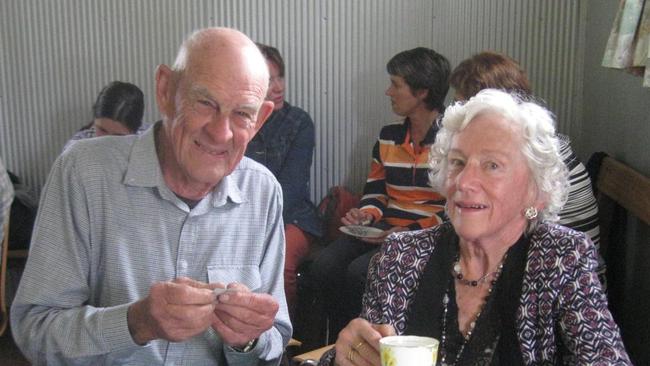 Glastonbury icons, Merv and Bev Betts at an event they organised to fundraise for cancer. Photo Lynlie Cross / Gympie Times