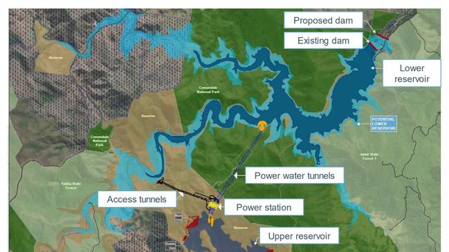 Map of Borumba Dam pumped hydro project.