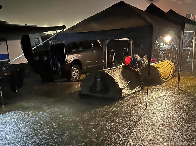 Tents were swamped at the CMC Festival campgrounds. Picture: Michelle Berardi.