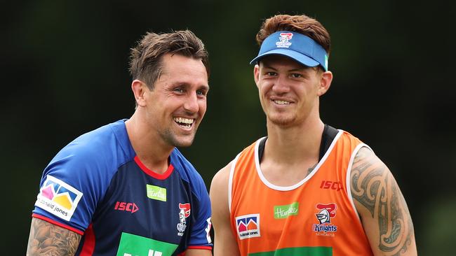 Mitchell Pearce has thrown his support behind Kalyn Ponga. Picture: Brett Costello