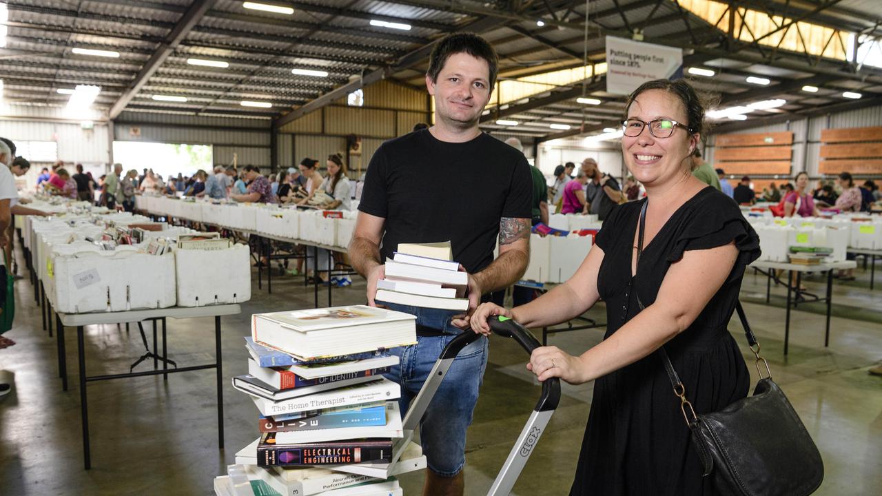 Brisbane couple Kylie and Greg Beaven travelled to Toowoomba for The Chronicle Lifeline Bookfest at Toowoomba Showgrounds, Saturday, March 1, 2025. Picture: Kevin Farmer