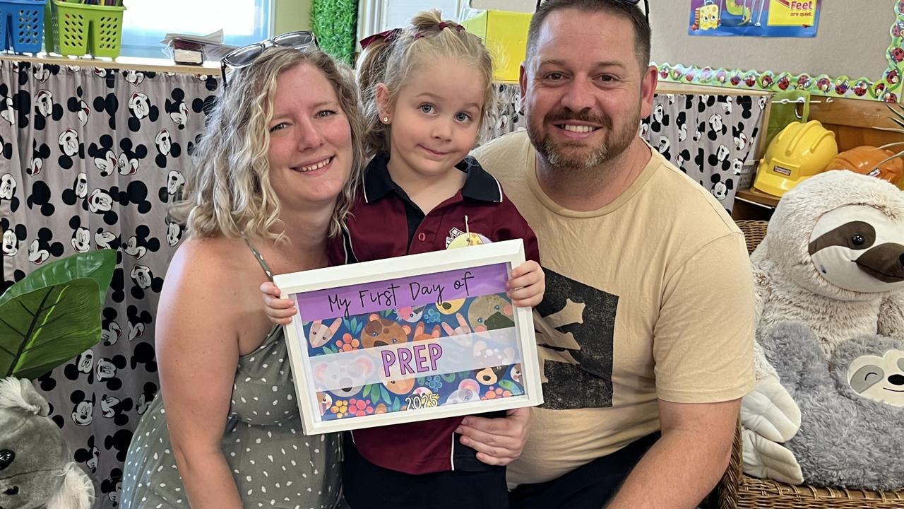 Addison de Silva, with Cyra and Ben de Silva. Taabinga State School on January 28, 2025.