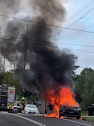 A car believed to be involved in the assassination of Mejid Hamzy was set on fire.