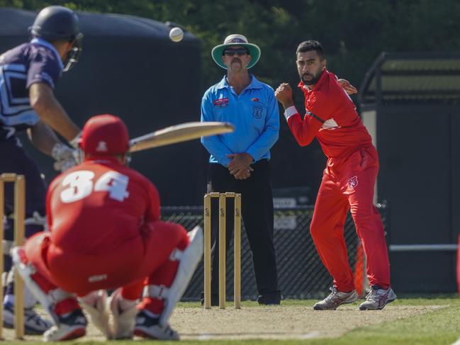 Springvale South spinner Akshat Buch. Picture: Valeriu Campan