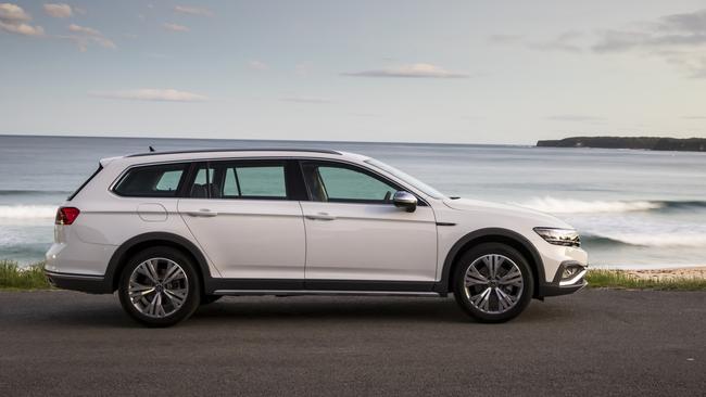 It has all-wheel drive grip and a higher ride height than a regular Passat wagon.