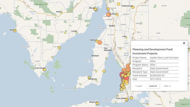 Explore <a href="http://location.sa.gov.au/viewer/?map=roads&amp;x=137.22634&amp;y=-33.64919&amp;z=6&amp;uids=244&amp;pinx=&amp;piny=&amp;pinTitle=&amp;pinText=">public open space projects </a>in your town or suburb.