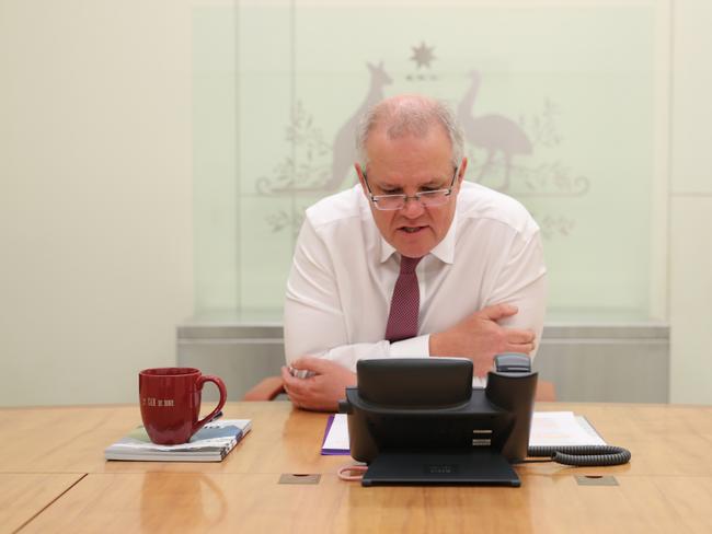 Prime Minister Scott Morrison and US President Donald Trump also discussed co-ordinating approaches to multilateral organisations during a phone call on Friday. Picture: Adam Taylor