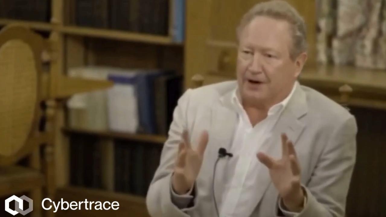 A new screenshot from a deep fake scam video of Andrew Forrest.