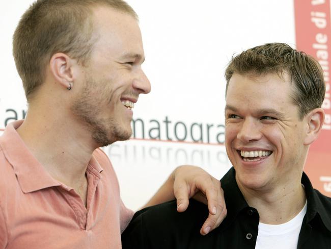 Heath Ledger and Matt Damon at the 62nd Venice International Film Festival in 2005.