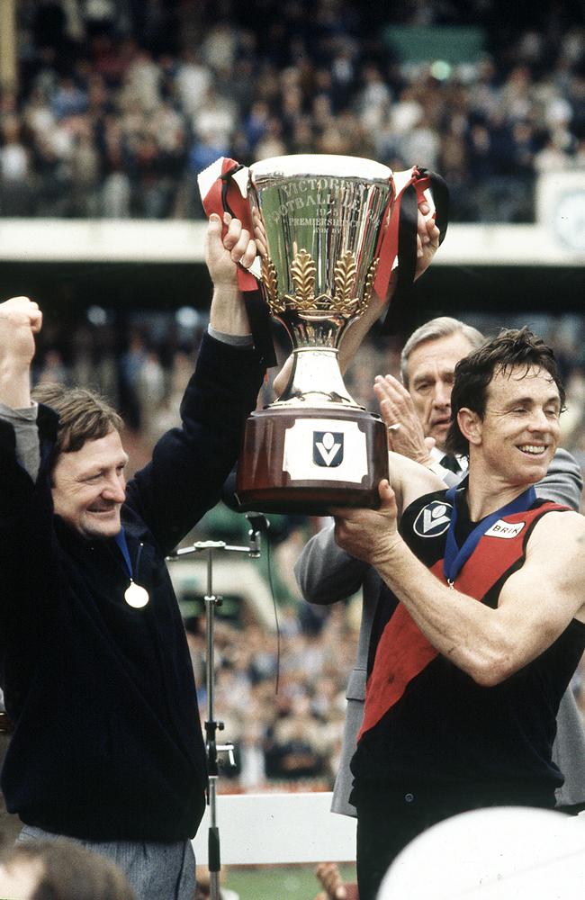 Kevin Sheedy and Terry Daniher at the 1985 grand final.