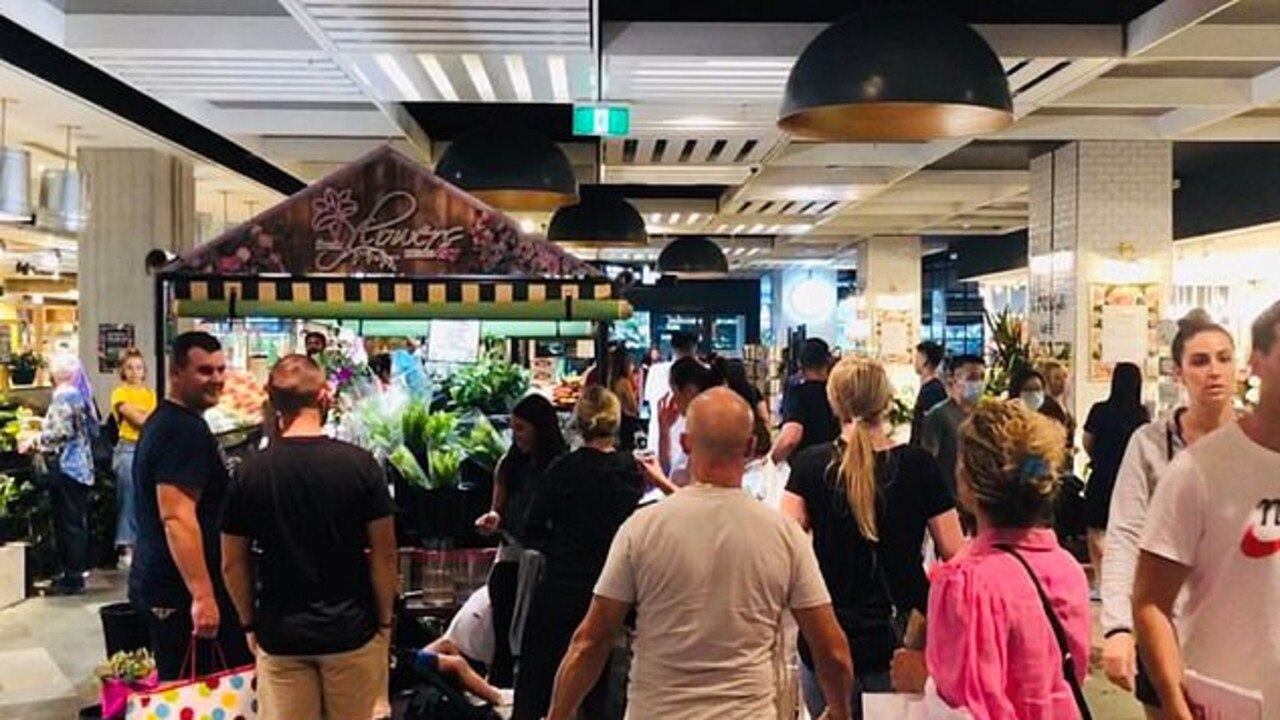 In Westfield Miranda in Sydney's south, a crowd of shoppers were spotted outside a florist to buy flowers for Mother's Day. Picture: Twitter