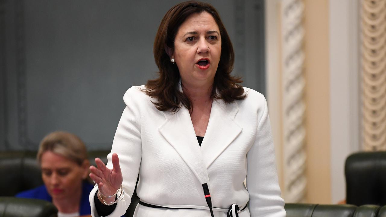 Queensland Premier Annastacia Palaszczuk speaks during Question Time at Parliament House in Brisbane, Qld on August 11. Picture: NCA NewsWire/Dan Peled