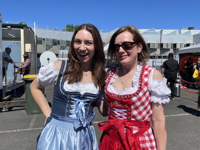 Anneliese Jaros and Lucia Bolger at the 2024 Yarra Valley Oktoberfest. Picture: Himangi Singh.