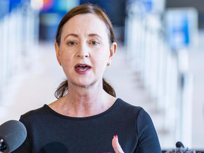 Health Minister Yvette D'ath at COVID press conference at Pinkenba COVID Vaccination Hub, Brisbane International Cruise Terminal, Thursday, September 23, 2021 - Picture: Richard Walker